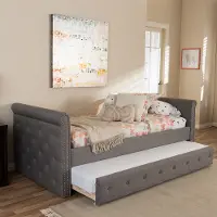 Swamson Gray Tufted Twin Daybed
