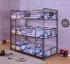 Black Metal Casual Industrial Triple Twin Bunk Bed - Alexander