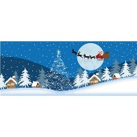 1171321 Santa Soars Over Small Town on Christmas Eve