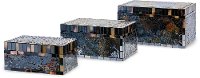 7 Inch Blue, Brown and Gold Glass and Wood Mosaic Box