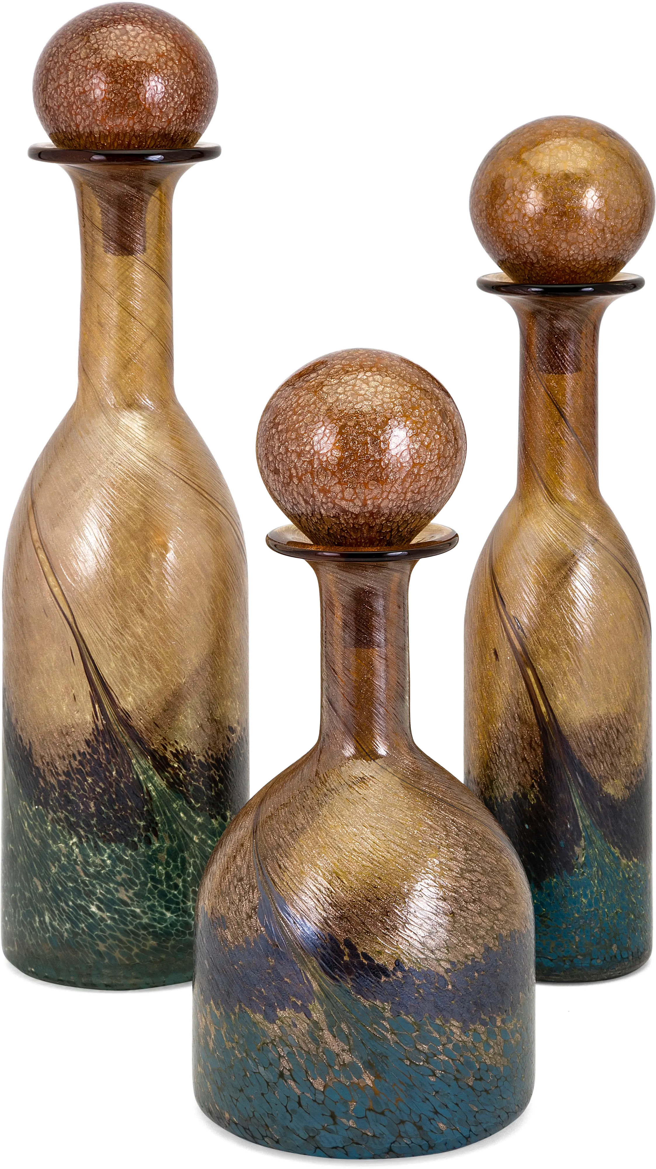 21 Inch Multi Color Faison Glass Bottle with Stopper-1