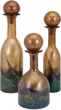 14 Inch Multi-Color Faison Glass Bottle with Stopper