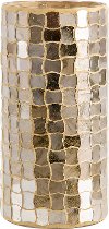 10 Inch Gold Glass Mosaic Hurricane
