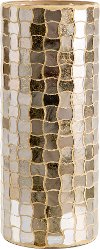 12 Inch Gold Glass Mosaic Hurricane