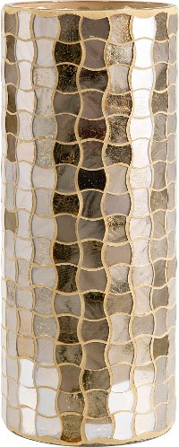 12 Inch Gold Glass Mosaic Hurricane