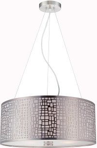 Polished Steel Modern Drum Pendant Lighting - Torre
