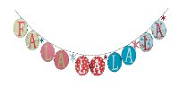 Multi Color Fa La La La La Banner with Gift Box