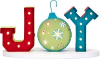 Whimsy Multi Color Lighted Joy Christmas Sign