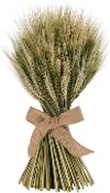 Clearance 16 Inch Wheat Stack with Green Cycas Leaf with a Jute Bow