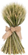13 Inch Wheat Stack with Green Cycas Leaf with a Jute Bow