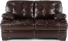 Amarillo Walnut Brown Leather Loveseat