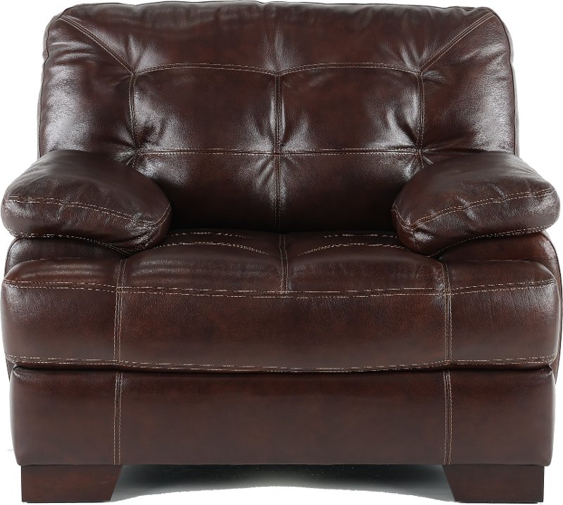 Contemporary Walnut Brown Leather Chair Amarillo Rc Willey
