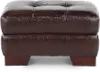 Amarillo Walnut Brown Leather Ottoman