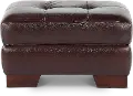 Amarillo Walnut Brown Leather Ottoman