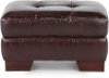 Contemporary Walnut Brown Leather Ottoman - Amarillo