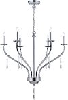Chrome 6-Lite Crystal Chandelier - Farica