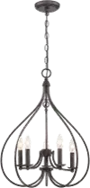 Dark Bronze 5-Light Incandescent Chandelier - Farrah