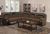 Brown 5 Piece Power Reclining Sectional Sofa - Helen