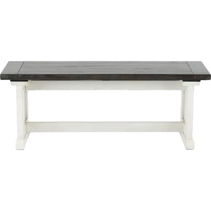 Bourbon County French Country White Two-Tone Dining Bench