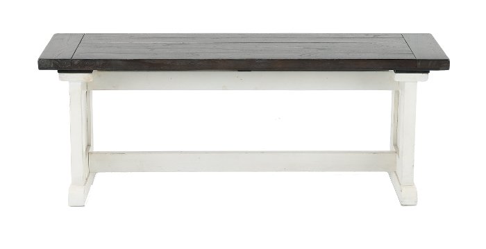 Bourbon County French Country White Two-Tone Side Dining Bench