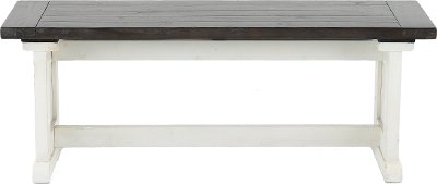 French Country White Two-Tone Side Dining Bench - Bourbon County