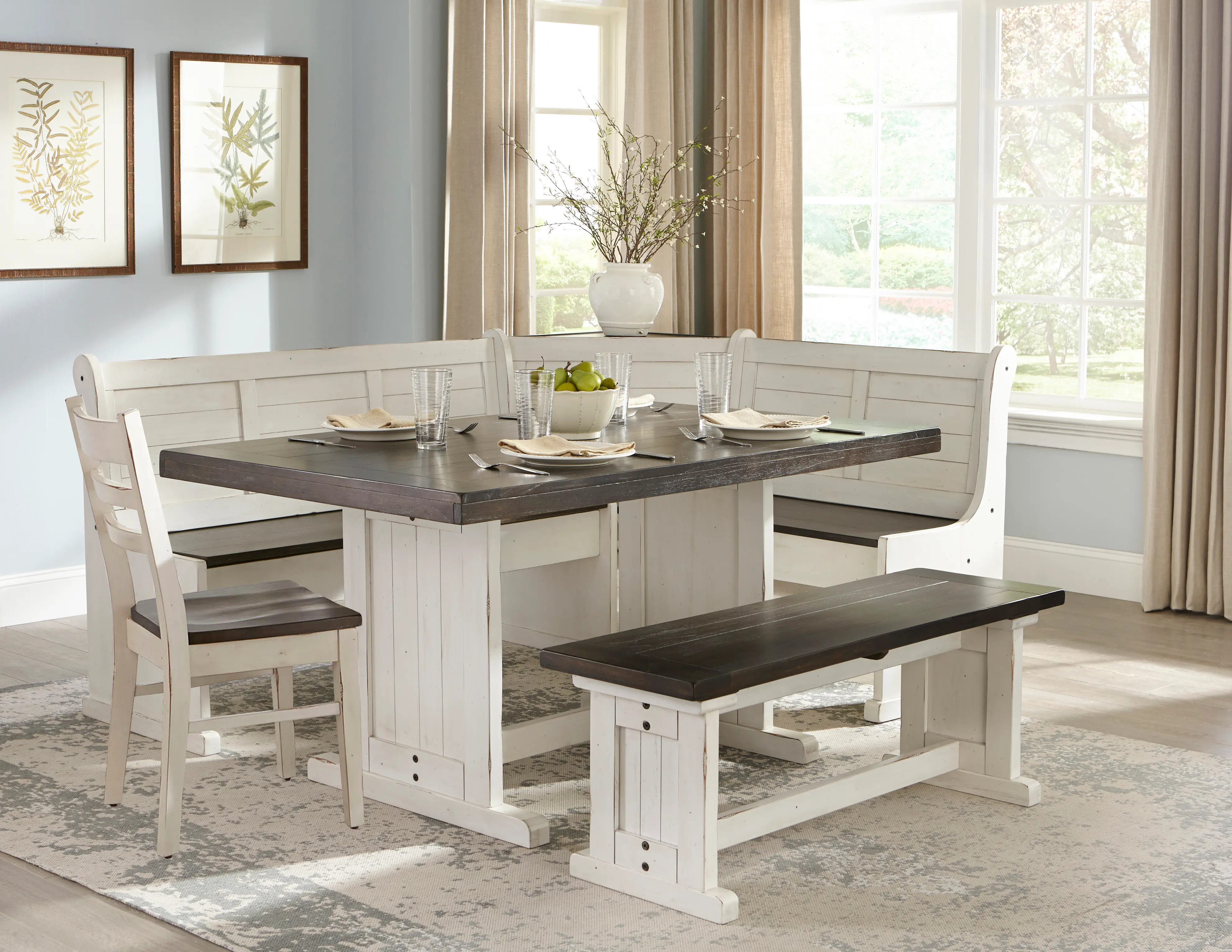 Bourbon County French Country 5 Piece Corner Dining Set - Bourbon County-1
