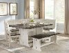 Two-Tone French Country 5 Piece Corner Dining Nook - Bourbon County Collection