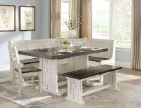 Two-Tone French Country 5 Piece Corner Dining Set - Bourbon County