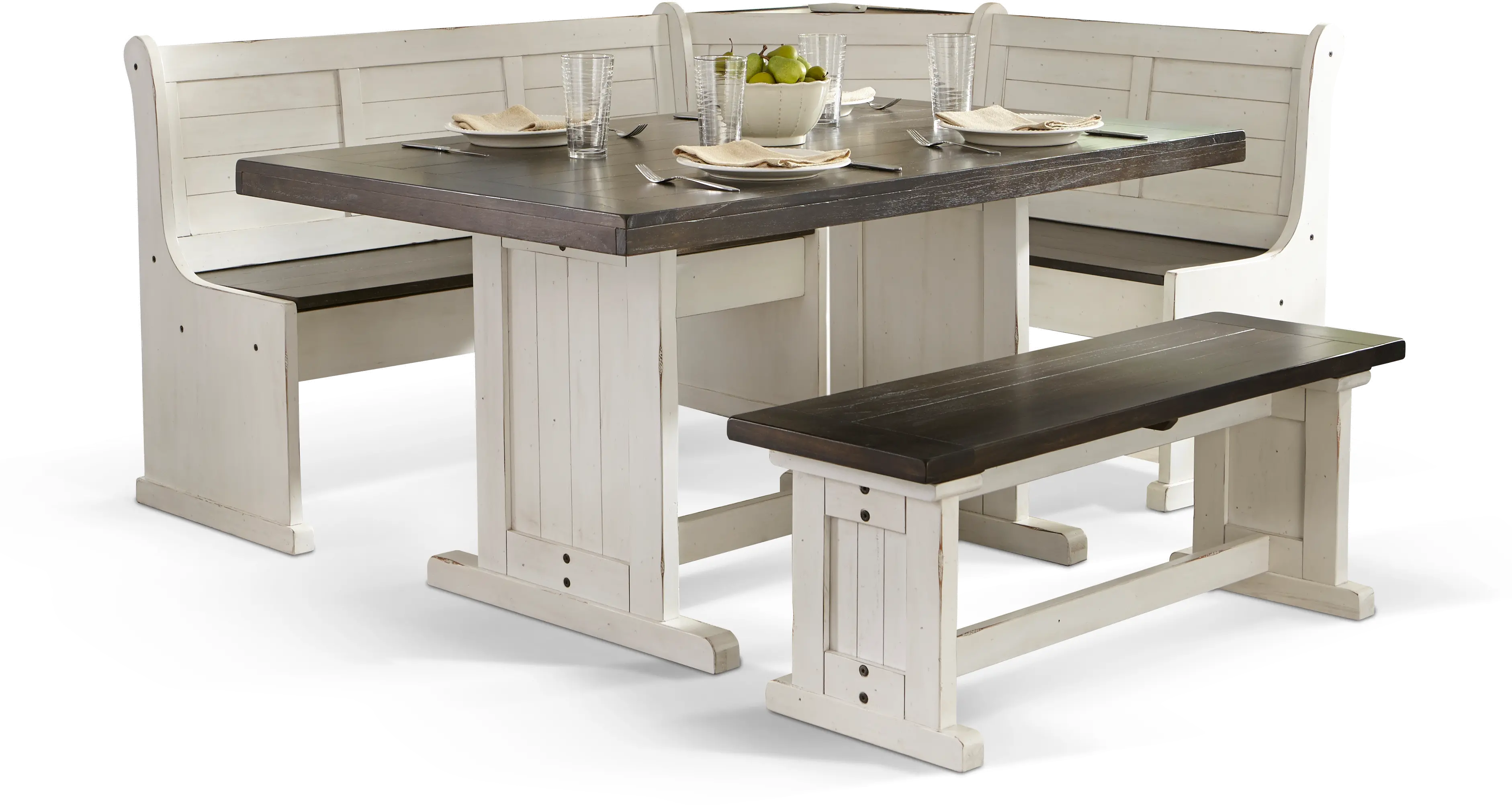 Bourbon County French Country 3 Piece Corner Dining Set-1