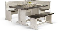 Two-Tone French Country 3 Piece Corner Dining Set - Bourbon County