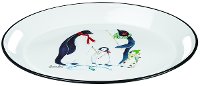 Multi Color Oval Penguin Platter
