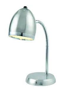 Silver and Chrome Gooseneck Desk Lamp - Zachery