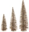 Gold Bottle Brush Trees - Set of 3