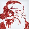 18 Inch Red Glittered Santa Canvas Wall Art