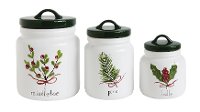 8 Inch Mistletoe Ceramic Lidded Canister