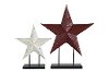 14 Inch White Metal Star on Base