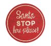 Red Round Wooden 'Santa Stop Here Please' Wall Decor