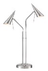 2-Light Steel Cone Halogen Desk Lamp - Talbot