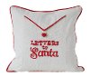 Red and White Letters to Santa Throw Pillow With Pocket