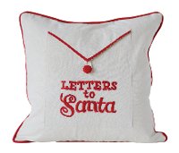 Red and White Letters to Santa Throw Pillow With Pocket