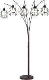 Copper Bronze 5 Light Arch Floor Lamp with Metal Shades
