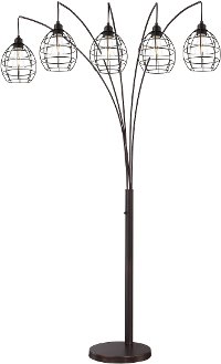 Copper Bronze 5 Light Arch Floor Lamp with Metal Shades