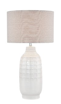 Glossy Ivory Ceramic Table Lamp - Naomi
