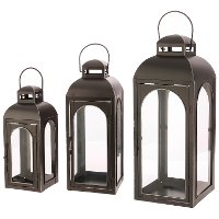 22 Inch Black Rustic Iron Lantern