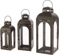 11 Inch Black Rustic Iron Lantern