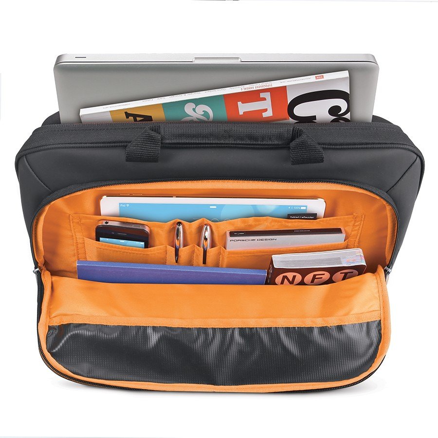 UBN101-4 15.6 Inch Orange and Black Laptop Briefcase-3