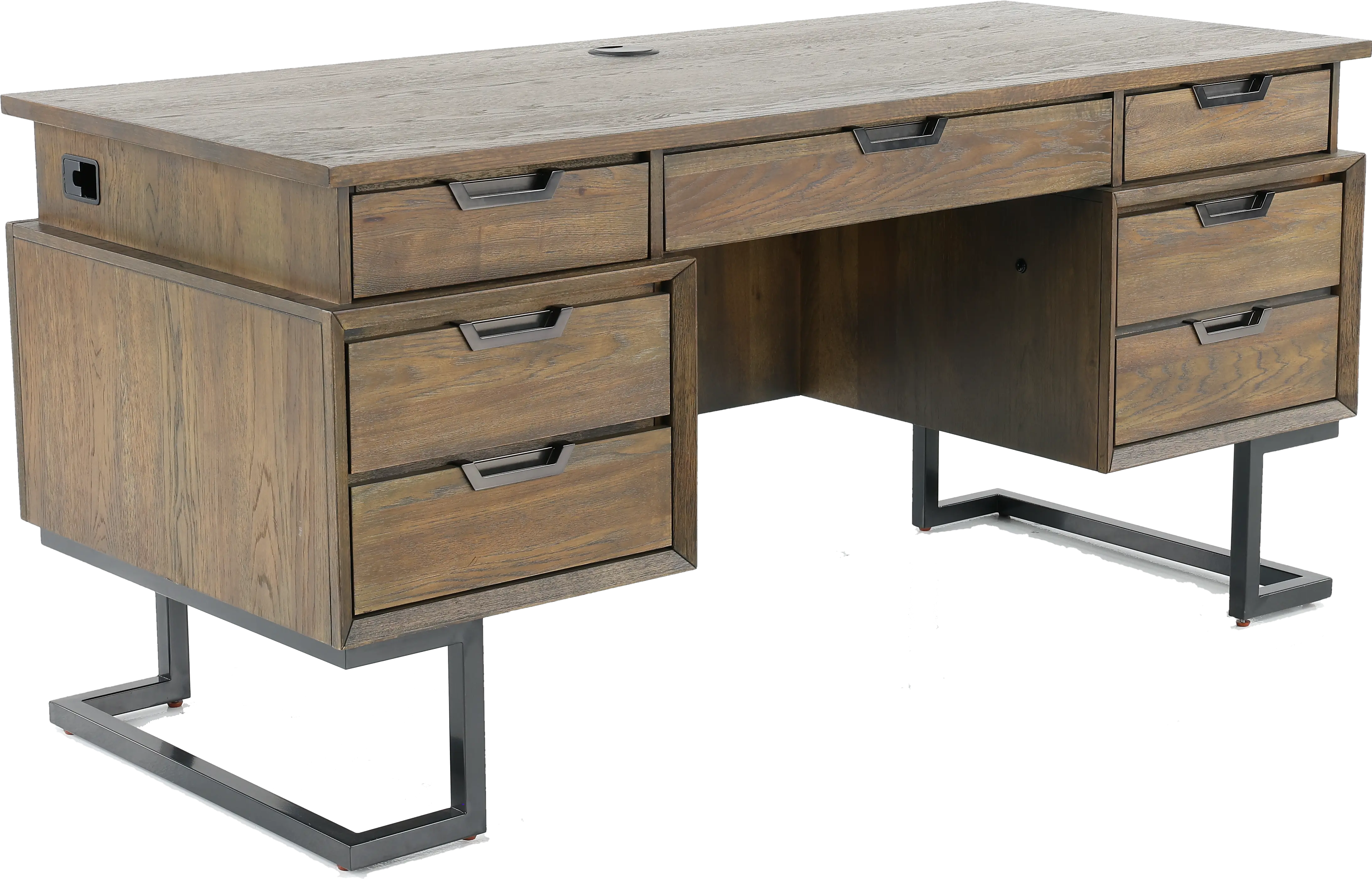 Harper Point Brown Executive Desk-2