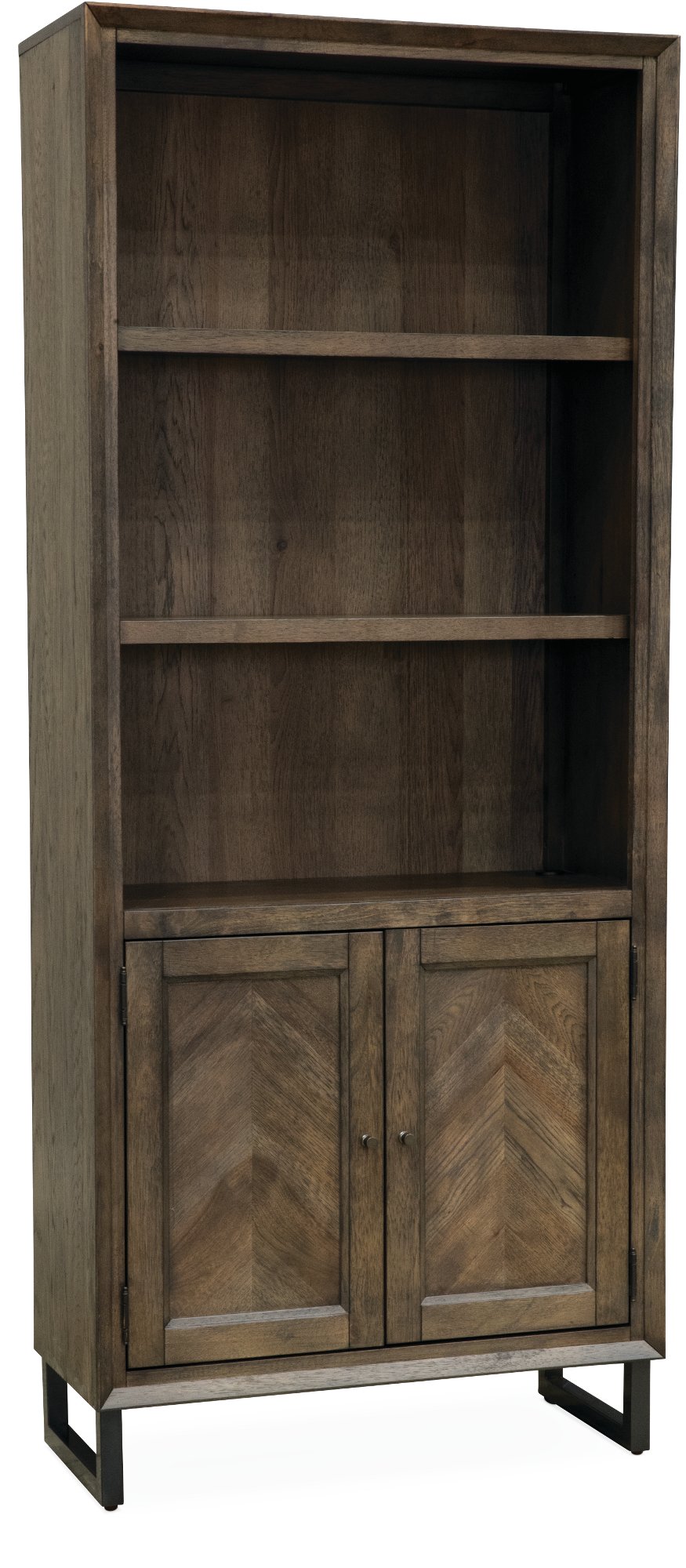 Harper Point Brown Bookcase with Doors-2