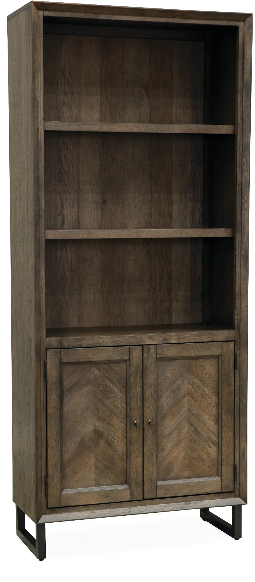 Harper Point Brown Bookcase with Doors-2