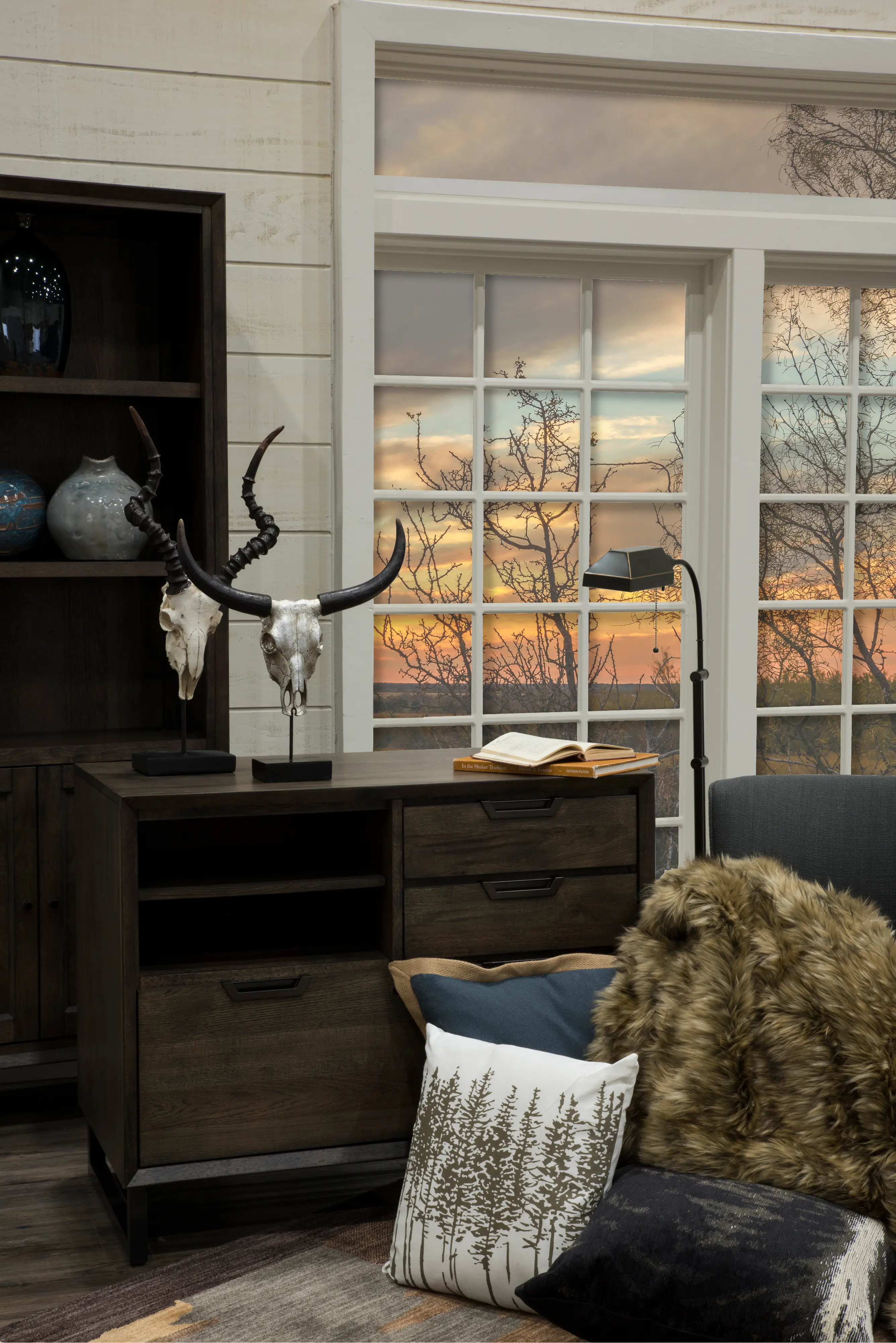 Harper Point Brown Bookcase with Doors-4